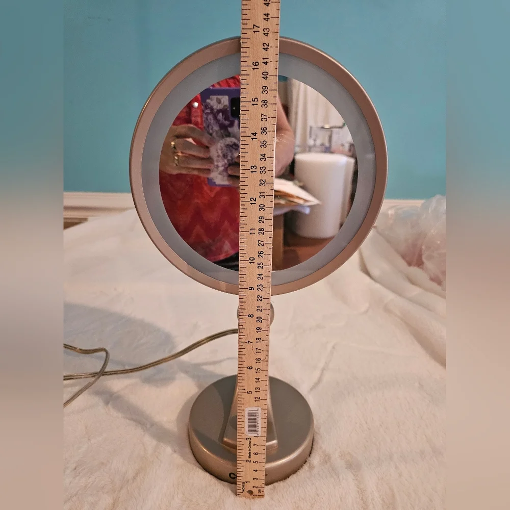 Vintage Conair Double Sided Gold Metal 4 Mood Light Setting Vanity Mirror